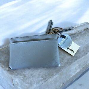 Sonoma Gray Key & Card Holder Smooth Leather
